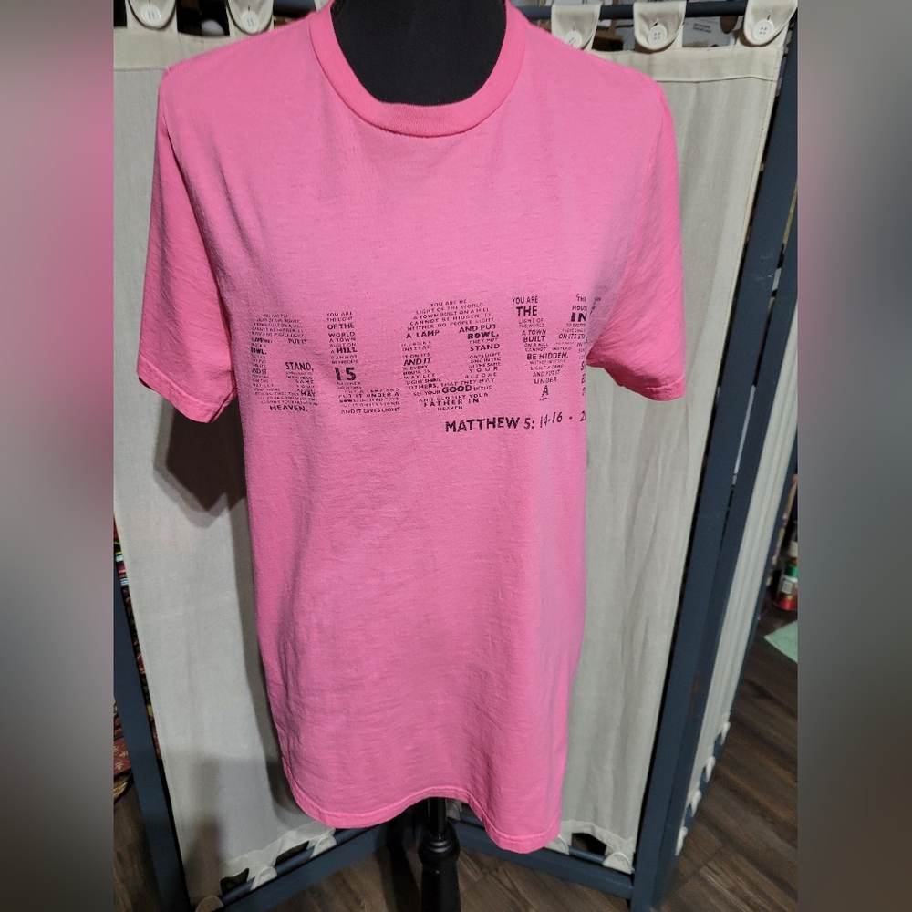 (4102)GLOW  Tee-Shirt,  pink, pit to pit 17 in